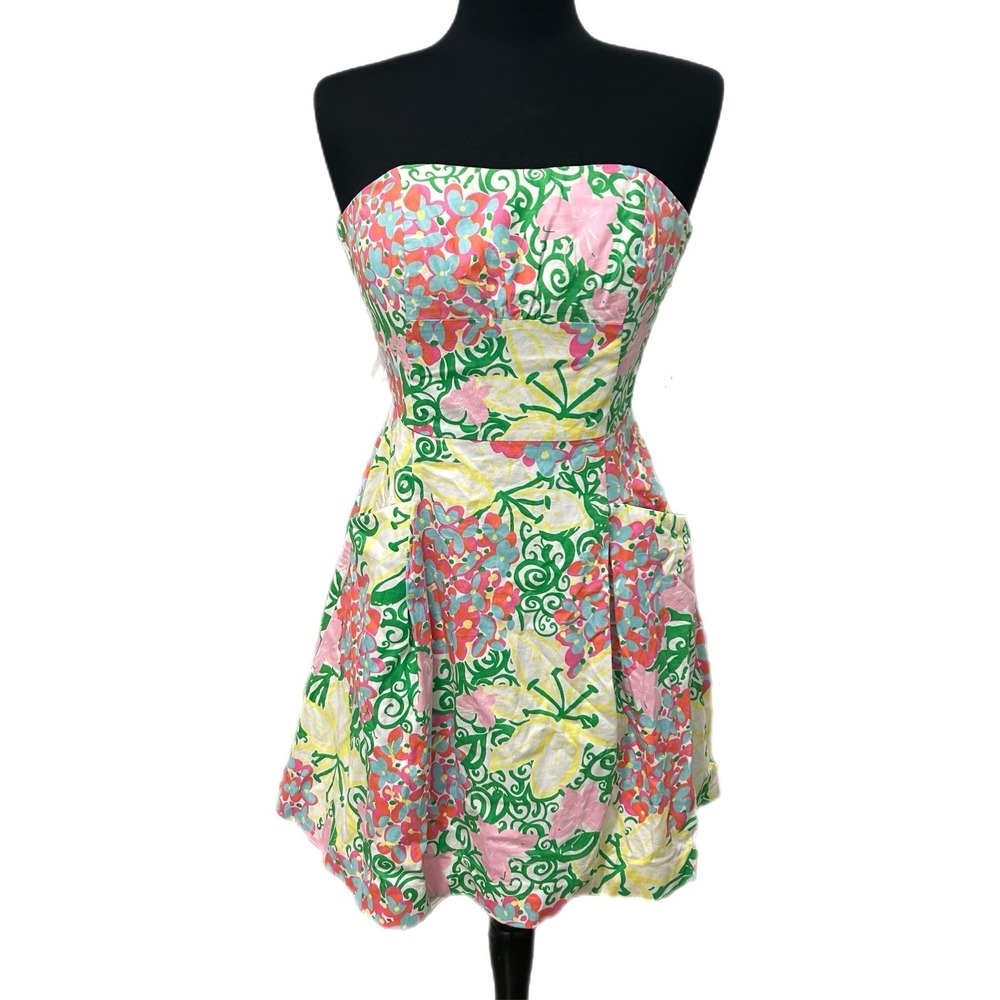 Lilly Pulitzer Blossom Day Dress Strapless Mini Dress Size 4